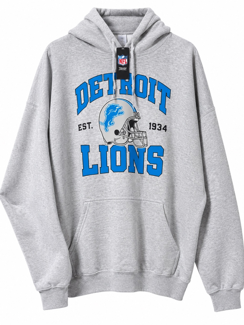 Team Apparel Detroit Lions Gray & Blue Crewneck Sweatshirt
